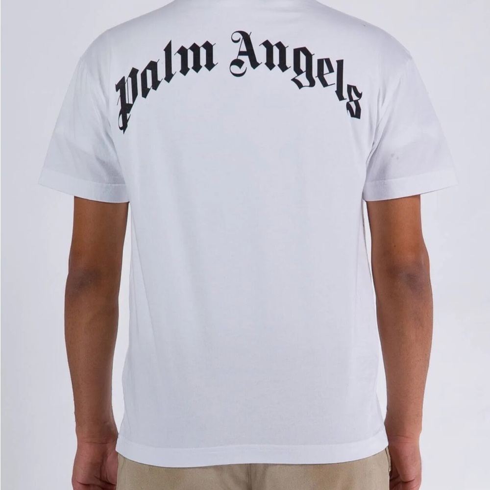 Palm Angels White T-Shirt with Teddy Bear Graphic